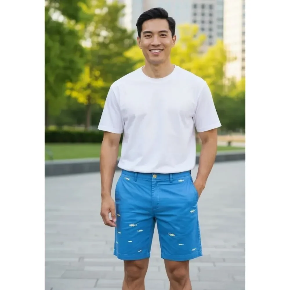 Vineyard Vines Blue Shark Pattern Men's Shorts